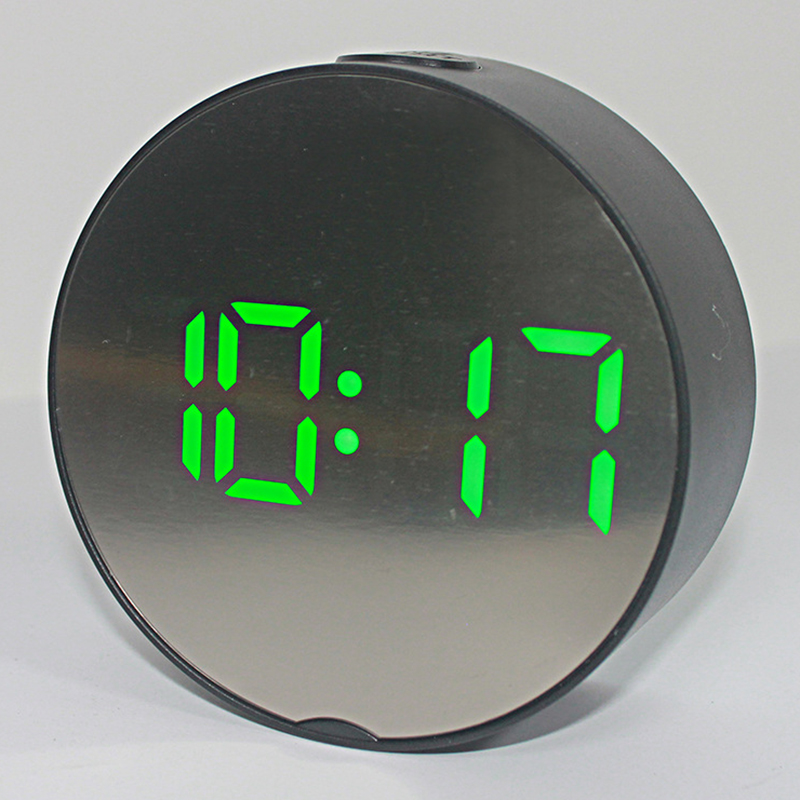 Digital Alarm Clock Mirror Surface LED Night Mode Display Home Living Room Bedroom Tabletop Decorations Clocks: 7