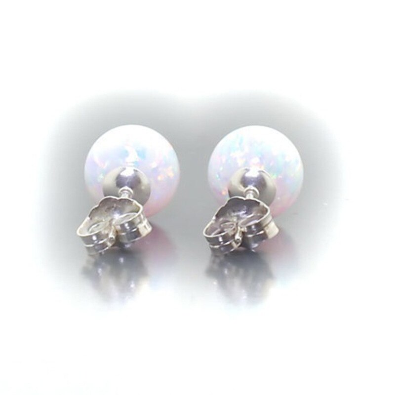 Simples branco cristal moonstone feminino pendientes cor prata círculo redondo opala pequeno brinco para presente feminino bijoux