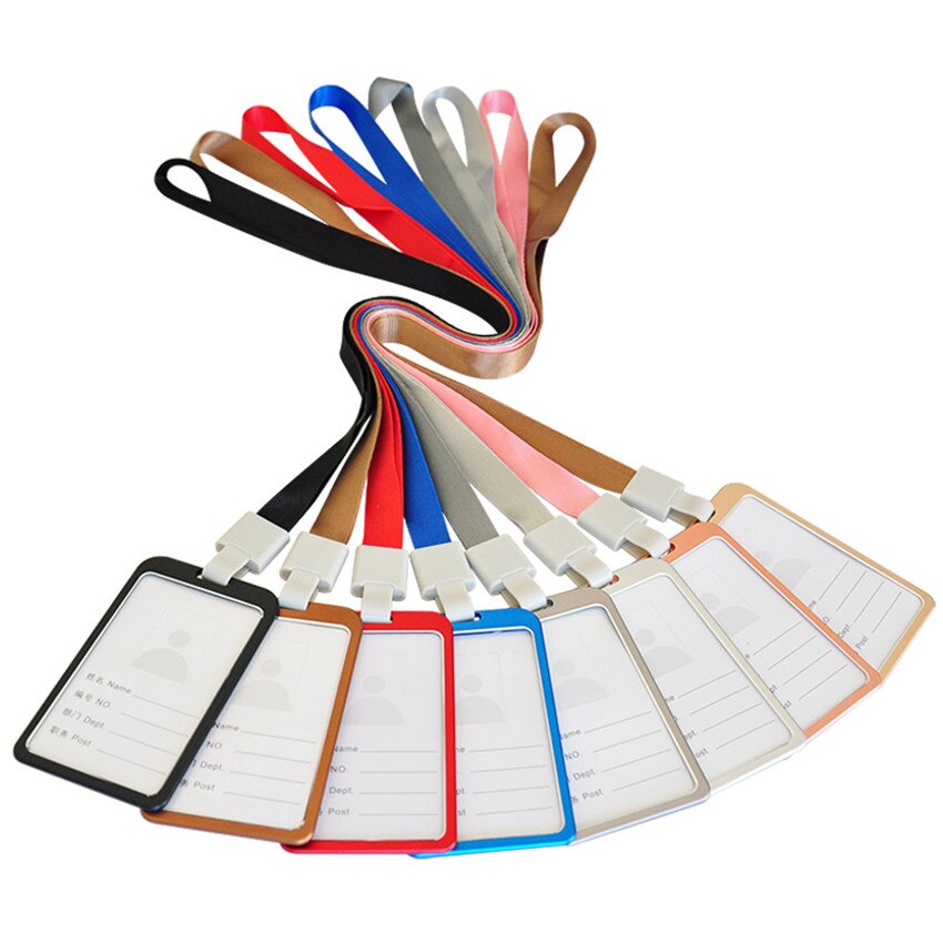 Aluminium fungerande id-korthållare halsband id-bricka hållare pris för anställd tillståndsinnehavare