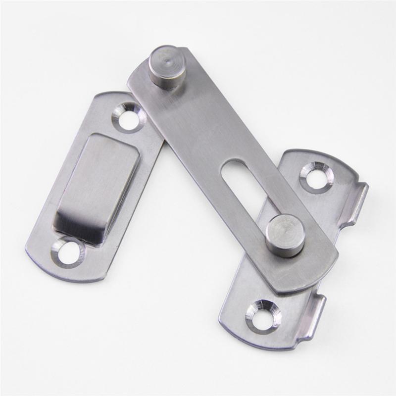 4 Inch Door Latch Stainless Steel Door Latch Brushed Texture Bolt Insurance Bolt Door Buckle Small Pet Cage Door Lock (Silver)