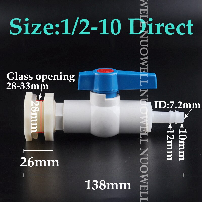 1Set 1/2 &quot;3/4 4-25Mm Aquarium Pagode Connector Combinatie Valve Aquarium Afvoer Joint Aquarium slang Drainage Accessoires: 1l2-10