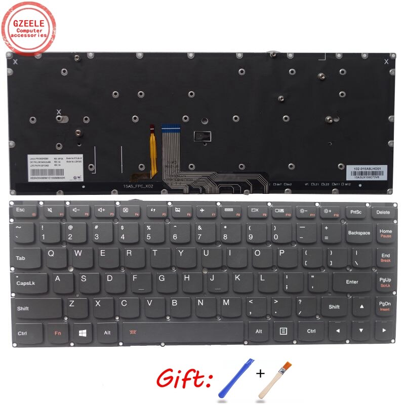 GZEELE for Lenovo Yoga 4 Pro Yoga 900-13ISK 900-13ISK2 Keyboard US backlit Laptop English Keyboard Backlight PK130YV2