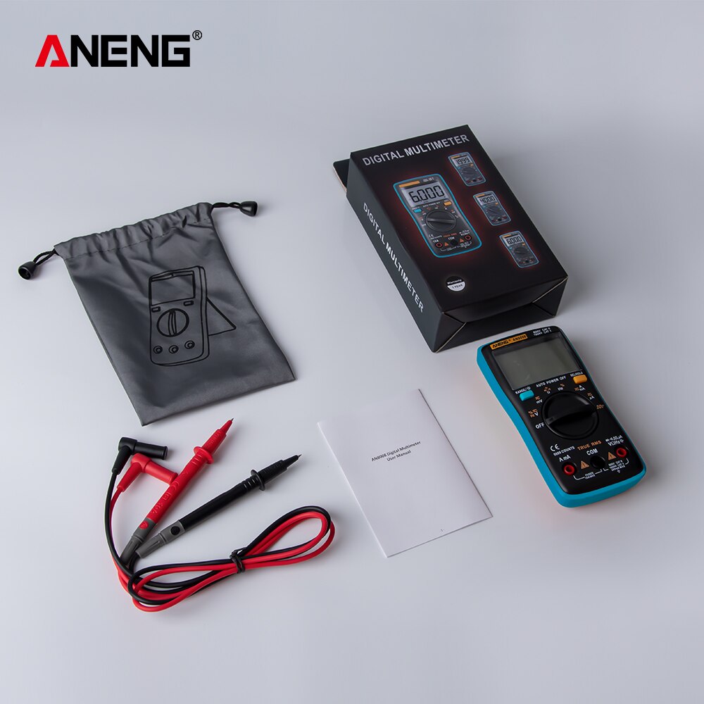 ANENG AN8008 Digital Multimeter 9999 counts True-RMS Square Wave Backlight AC DC Voltage Ammeter Current Ohm Auto/Manual: Blue