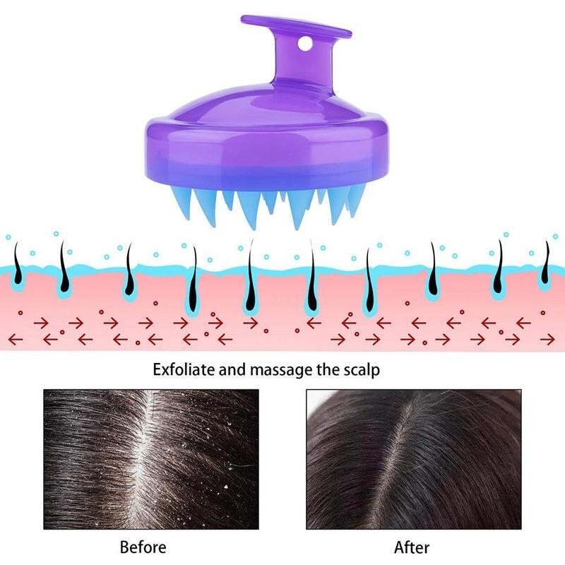Handheld Siliconen Hoofd Massage Borstel Zacht Haar Hoofdhuid Borstel Wassen Kam Borstel Siliconen Wassen Massage Borstel Beauty Tool