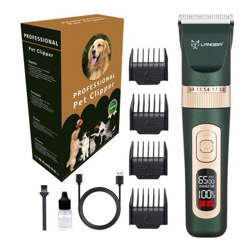 Pet Dog Electric Shaver Rechargeable Dog Grooming Barber Razor Electric Clipper for Cat and Dog Hair Trimming