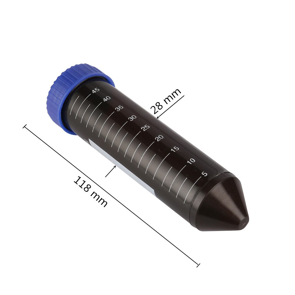 10 Stck 50ml Kunststoff Braun Zentrifuge Reagenzglas mit Skala Linie Schraube Kappe Kegel Unten Labor analysieren Sonde Container
