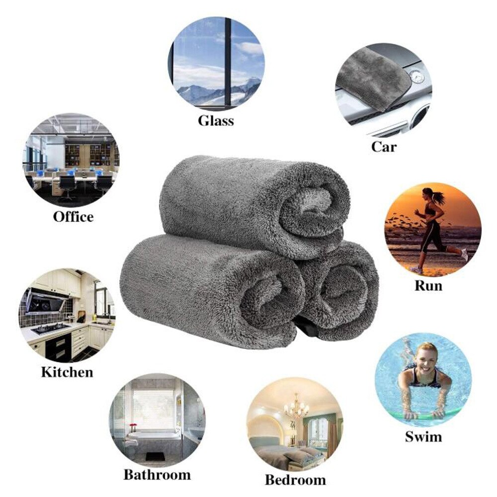 1200GSM Car Wash Drying Towel Accessory Microfiber Cleaning Tools Care Auto Detailing Products Kit Interior For Supplies Cloth