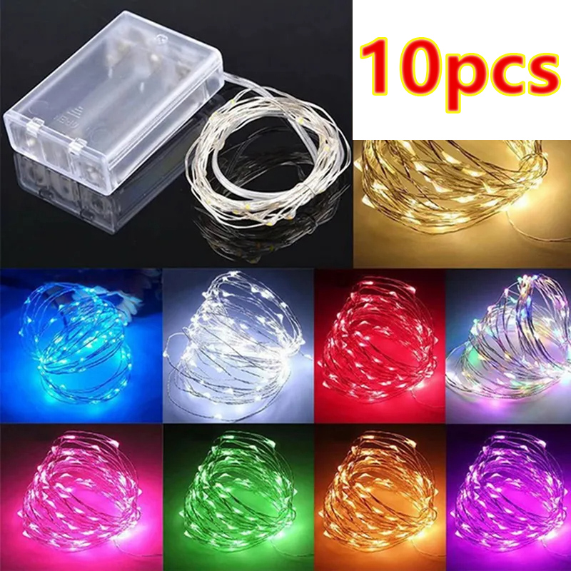 10Pack Fairy Light String Led Copper Wire String Light 1/2/3/5/10M Battery Powered For Bedroom Garden Party Wedding Decoration