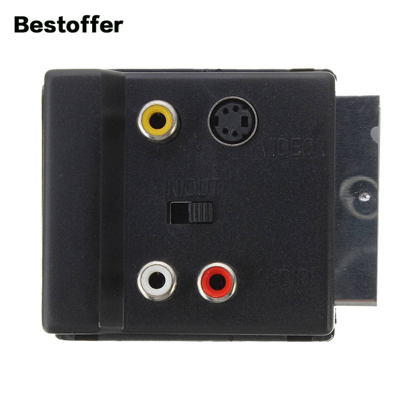 Schakelbare Socket Scart 21PIN Male Naar Scart Vrouwelijke Met S-Video (Svhs) &amp; 3 Rca Composiet Video Links + Rechts Audio