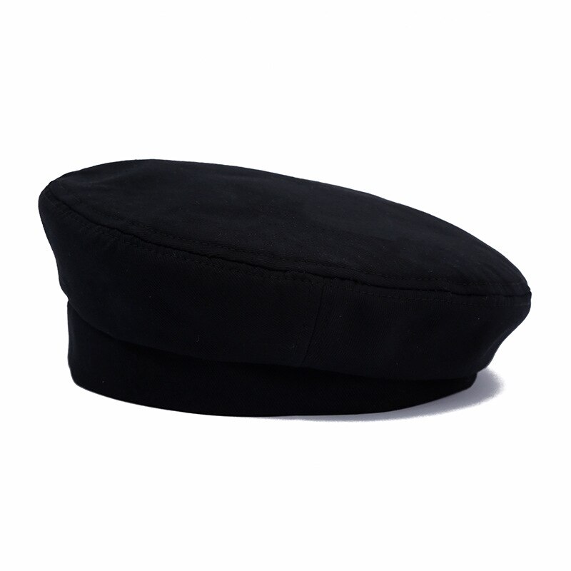 Herfst En Winter Vrouwen Baretten Japanse Stijl Canvas Materiaal Eenvoud Outdoor Mode Vrouwelijke Caps: Black