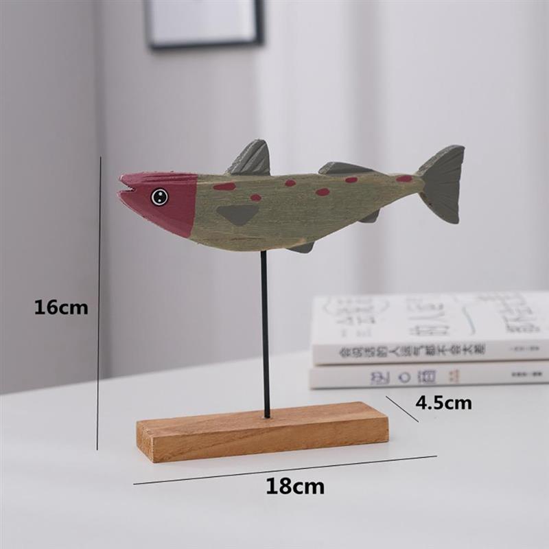 Houten Vis Ornamenten Office Desktop Decor Ambachten Houten Vis Desktop Versiering Decoratie Houten Decoratie
