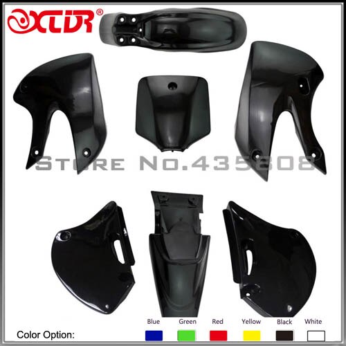 Bbr plast fender kits cover fuld set til bbr style dirt bike / pit bike: Sort