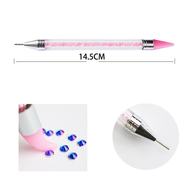 Dual-Ended Puntjes Pen Strass Studs Picker Wax Potlood Kristal Kralen Handvat Nail Art Tool