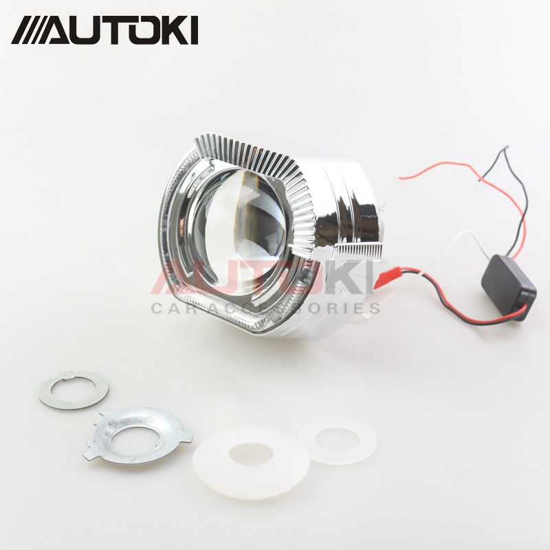 Autoki sport led ängelögon+ bi xenonlins projektor strålkastare för bil eftermontering dagsljus 2.5/3.0 h4 h7
