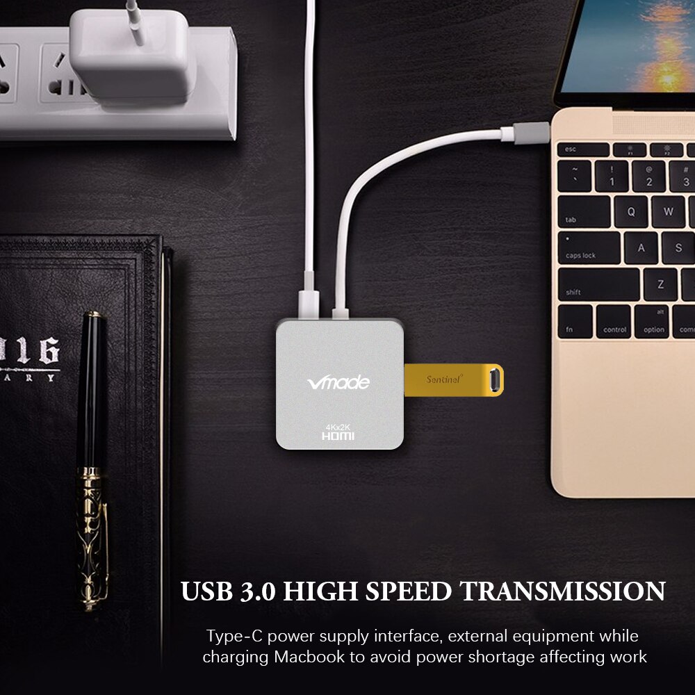 Vmade CB192-HDMI tipo C HUB USB C HUB de USB 3,0 HUB adaptador Dock para MacBook Pro Huawei Mate 30 USB-C 3,1 divisor puerto