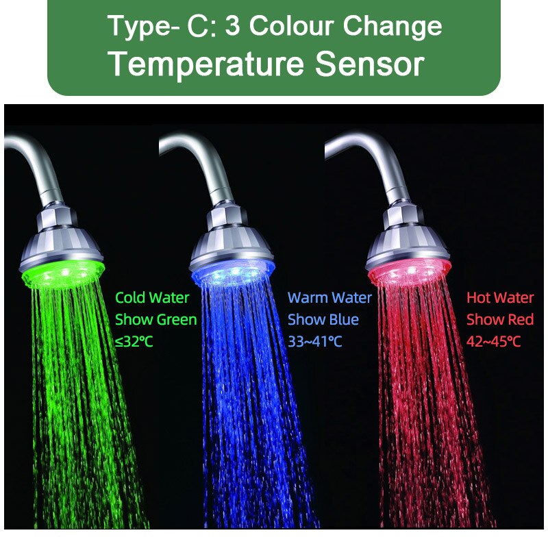 Kaguyahime Licht Kraan Douche Slang Temperatuur Sensor Lichtgevende Led Douche Flow Badkamer Badkamer Douche Waterslang Accessoires: Sensor RGB R Shower