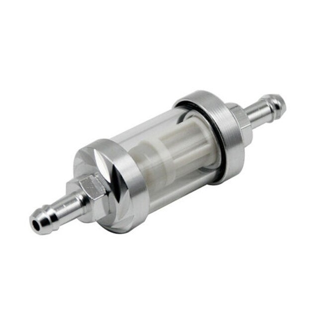 Filtro de combustible de vidrio reutilizable para motocicleta, pantalla Universal de Gas y gasolina, Combo de Motocross, piezas de filtros de aceite, 8MM: Silver