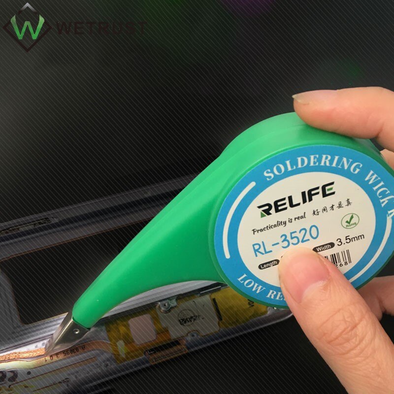 RELIFE RL-1520 2520 3020 Copper Desoldering Braid Soldering Wick Efficient Tin Removal For Phone Mainboard BGA Repair Tool