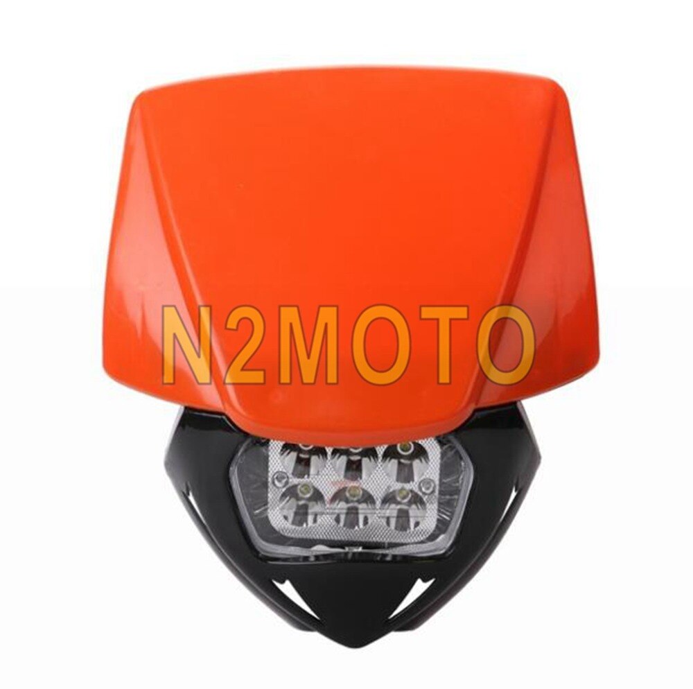Phare LED blanc d&#39;enduro pour moto, pour Yamaha, Suzuki, Kawasaki, KLX, WR, EXC, CRF 250, 450, 6 pièces