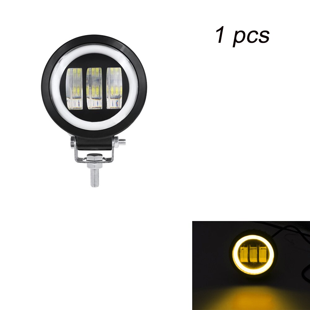 6D Lens 5 Inch Round Square Led Work Light For Car 4x4 Offroad Truck Boat UAZ ATV 12V 24V Led Angel Eyes Driving Lights。: 1x Round yellow