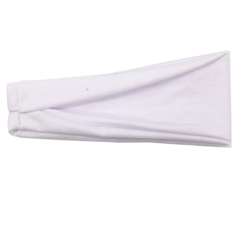 Banda para la cabeza de algodón para mujer, bandas para el cabello a la para mujer, turbante liso, diadema tejida torcida, accesorios para la cabeza anudados: Blanco
