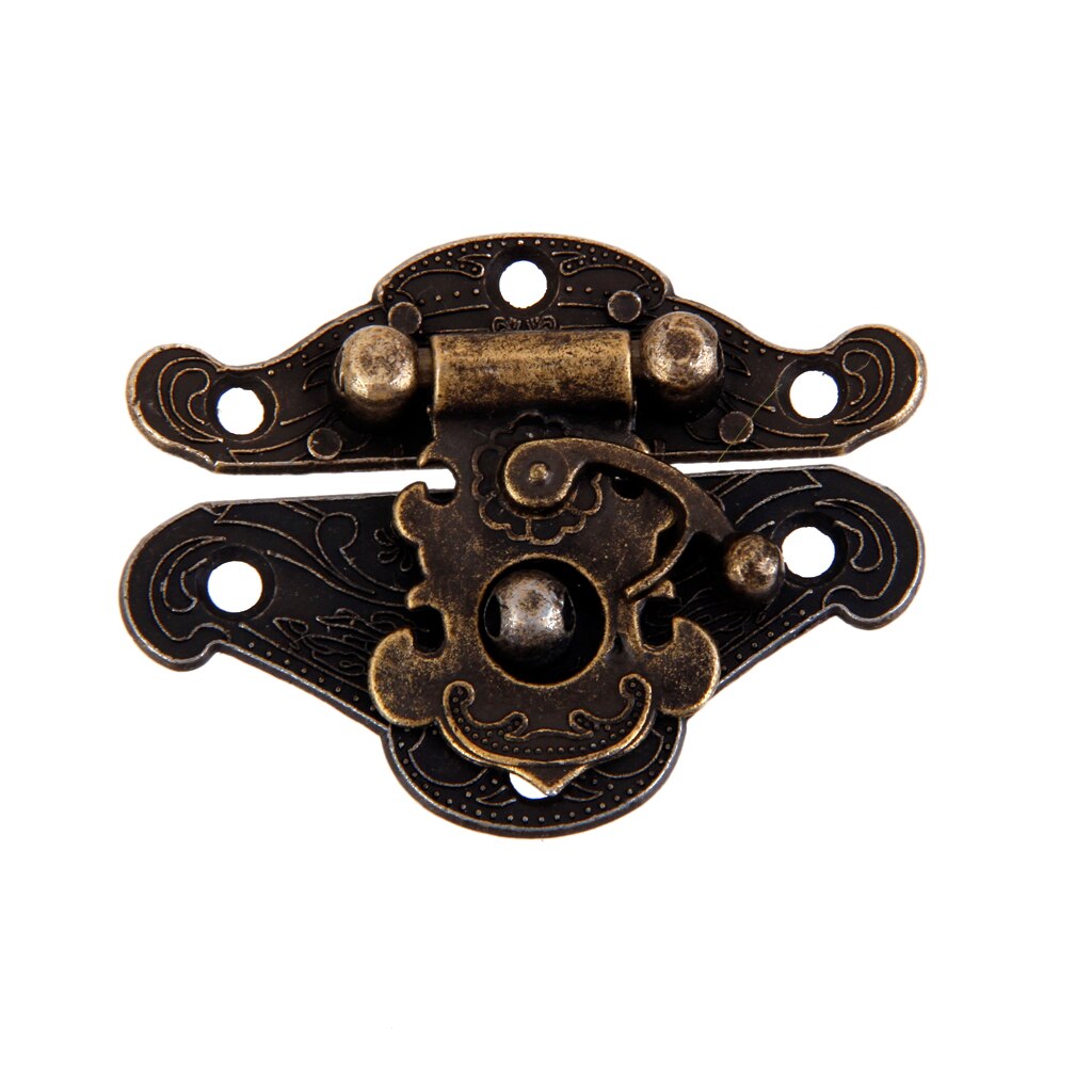 Antique Jewelry Box Case Buckle Shackle Lock Padlock Hasp Bronze 10 Pairs