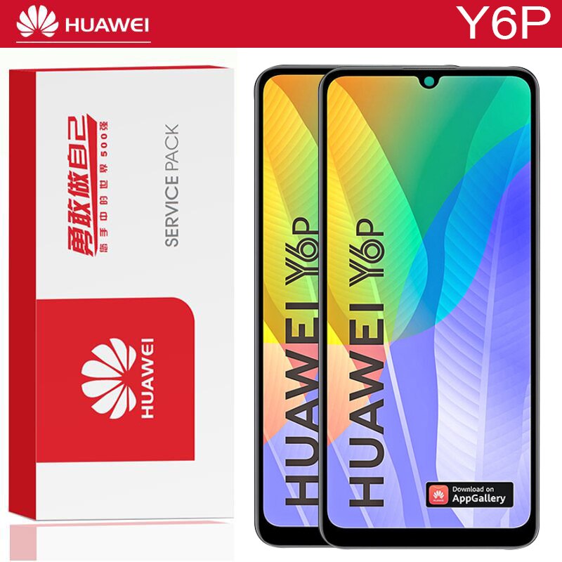 Original 6.3 ''affichage avec cadre pour Huawei Y6P LCD écran tactile numériseur écran pour Huawei Y6P MED-LX9 MED-LX9N pièces de réparation