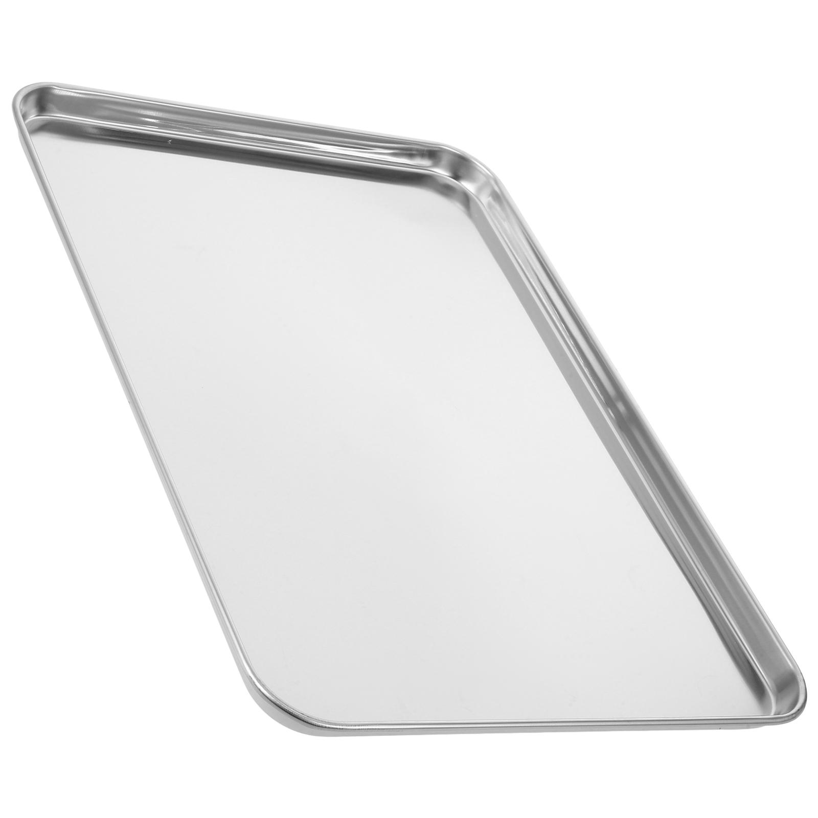 Bandeja de fideos de arroz de acero inoxidable, plato Rectangular de 35x25x1 5cm para barbacoa, almacenamiento de alimentos, bandejas para servir, decoración de cocina