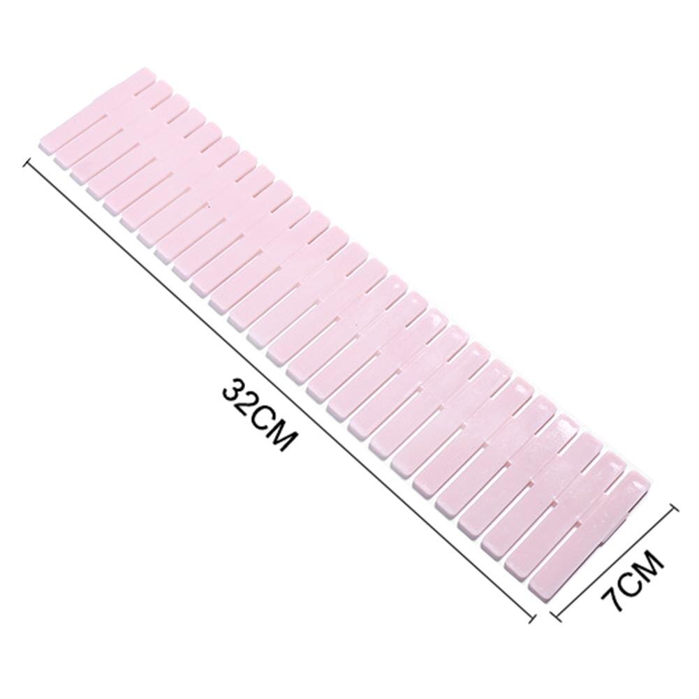 Separador de cajones de combinación para el hogar, Partición de almacenamiento de ropa interior, PP, rejilla de acabado ajustable, tablero de partición de Color liso: 4Pcs-Light Pink
