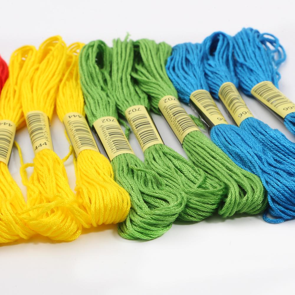 Madejas de costura de algodón Multicolor, hilos de punto de cruz, Kit de madeja de hilo de bordar, herramienta de costura DIY, novedad, 10 unidades por lote