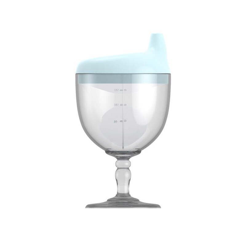 150ML Baby Goblet Water Bottle Infant Cups With Duckbill Mouth Shape For Feeding Baby Training: Sky Blue
