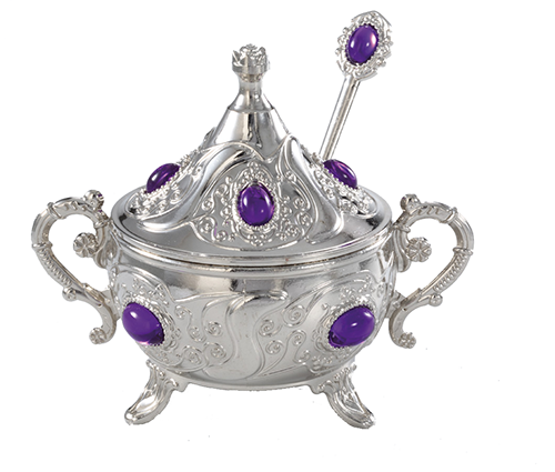 Sugar Bowl with Spoon 5 Different Colors Presentation For Sugar Presentation Silver Plated 135