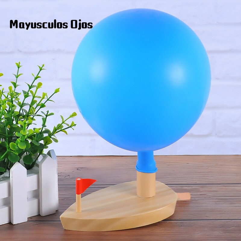 ZH 1PC Wooden Balloon Boat Infant Classic Swim Toy Simulation Children's Educational Toy Boat