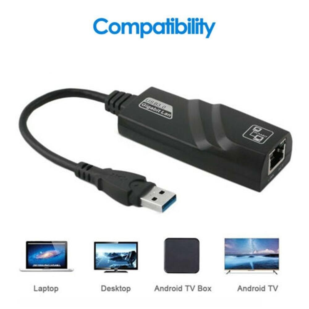 Hight Speed USB 3.0 to Gigabit Ethernet RJ45 LAN (10/100/1000) Mbps Network Adapter For MacBook Air For PC Laptop