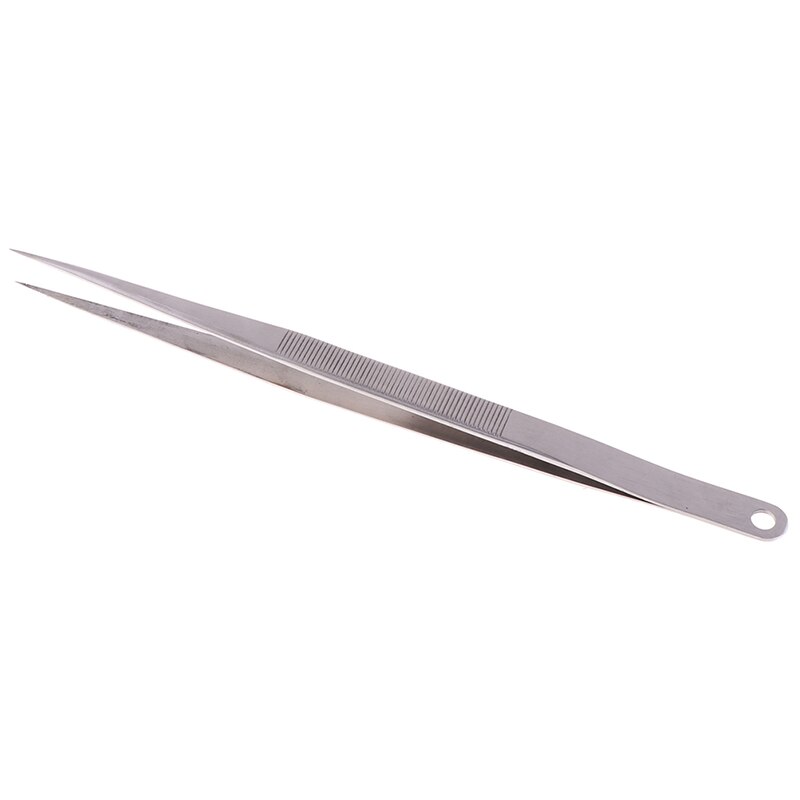 18cm lange elektronische pincetten van roestvrij staal met een puntige punt en een rechte pincet, lengte ongeveer 7.1 cm