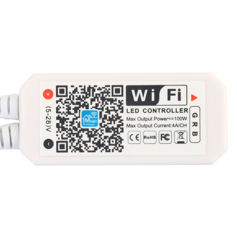 Magisk hjem 5v ~ 28v rgb wifi ledet controller med ir fjernbetjening med batteri til 5050 2835 3528 led strip lys ledede moduler