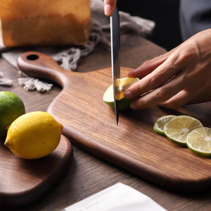 Black Walnut Steak Board Wooden Pizza Tray Rectangular Solid Wood Bread Cutting Board Home Restaurant Wooden Tray