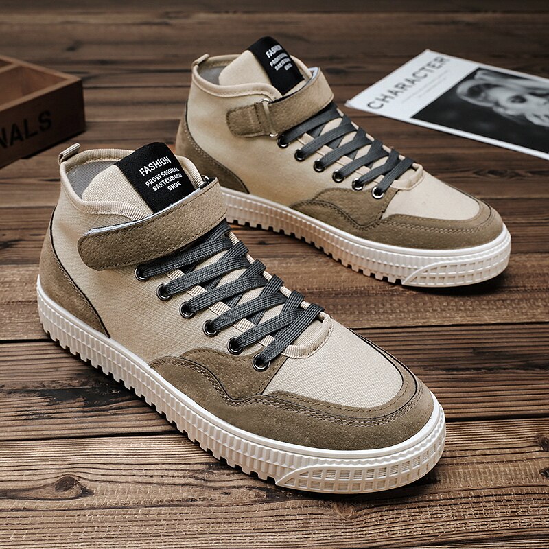 Herr vulkanisera skor tecknade sneakers höga skor för män fritidsskor halkfria manliga snörskor män skor tenis tecknad