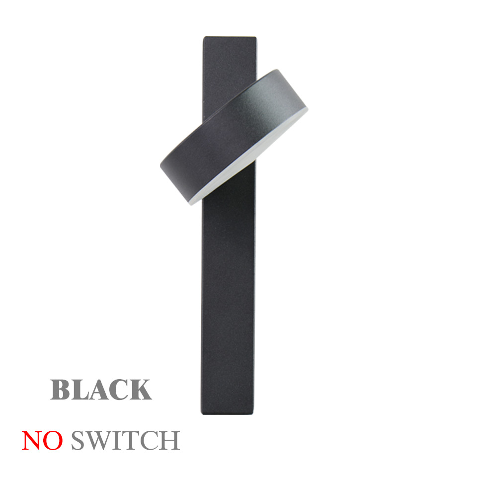 LED wandlamp met schakelaar verstelbare 3 soorten van kleur temperatuur Nordic bed wandlampen slaapkamer woonkamer LED wall licht: Black-No Switch / 9W