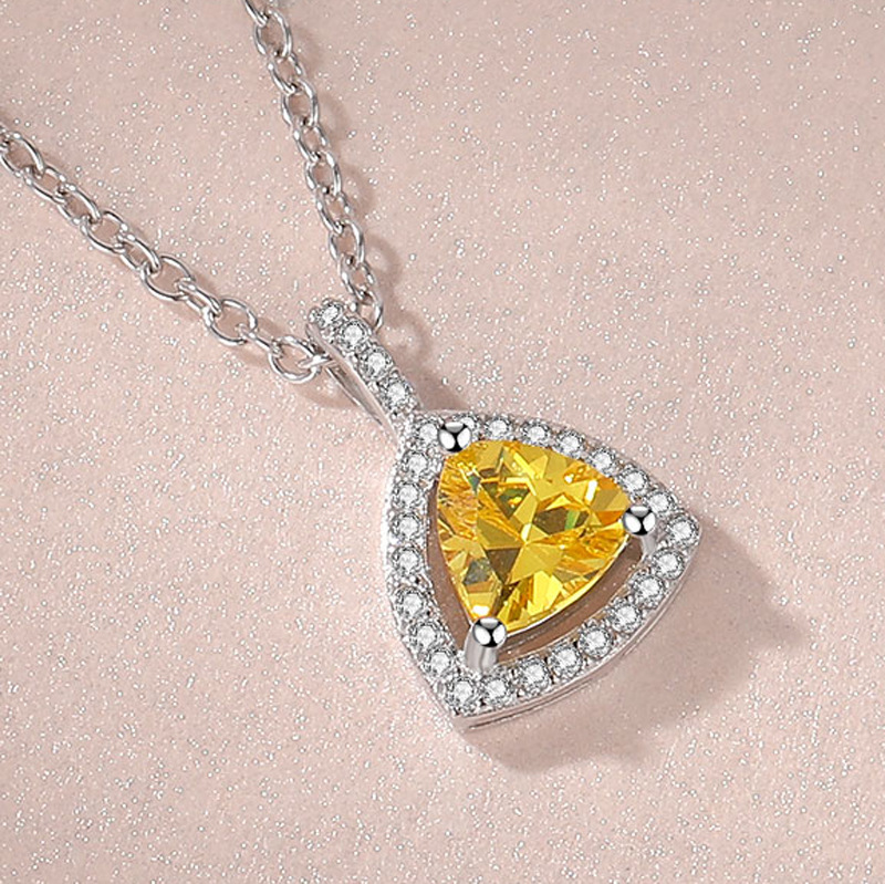 Cc Hanger Ketting Voor Vrouwen Zirkonia Glans Edelsteen Bruids Verlovingsfeest Accessoires Fijne Sieraden Met Ketting: Blue White Zinc Plated