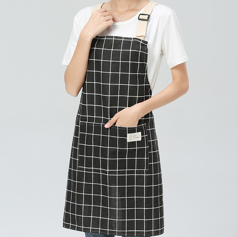 Lady Women Men Adjustable Cotton Linen High-grade Kitchen Apron For Cooking Baking Restaurant Pinafore: style6