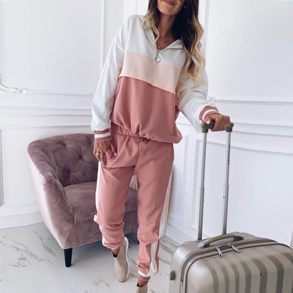 Vêtements de Sport pour femme, ensemble de survêtement à manches longues, décontracté, tenue de Sport, pièces/ensembles