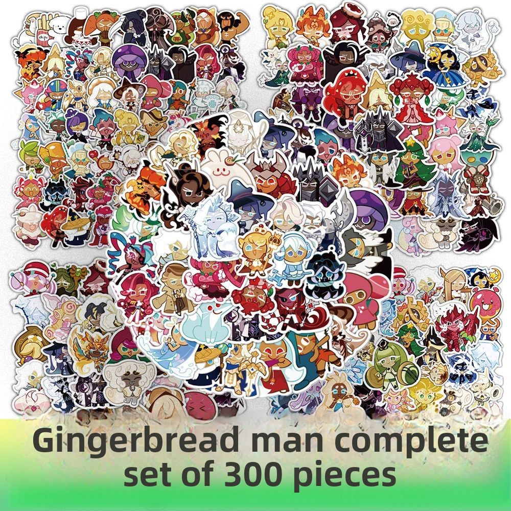 300 Stickers Collection of Cookie Run Kingdom Stickers Cute DIY Diary Laptop Skateboard Graffiti Decals decoration materials: Navy Blue