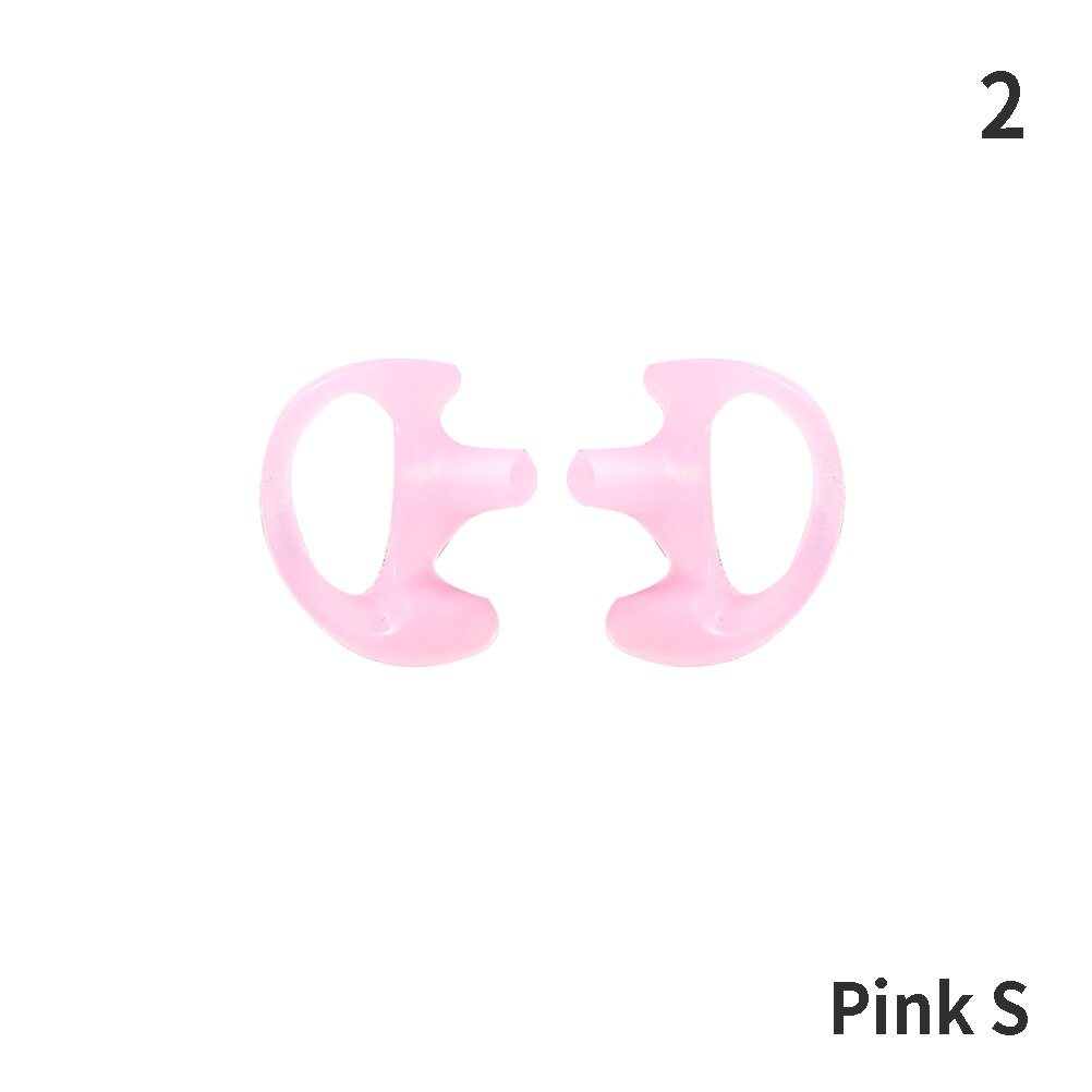 2Pcs Ear Molds Soft 2-Way Radio Earmold Replacing Earpiece Insert For Acoustic Coil Tube Audio Kits Headphone Accessories: pink S