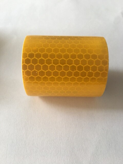 5Cm X 3M Cinta Reflectante Reflecterende Stof Reflector Tape Reflex Tape Adhesiva Auto Film Kristal Honingraat 30 mm: YELLOW