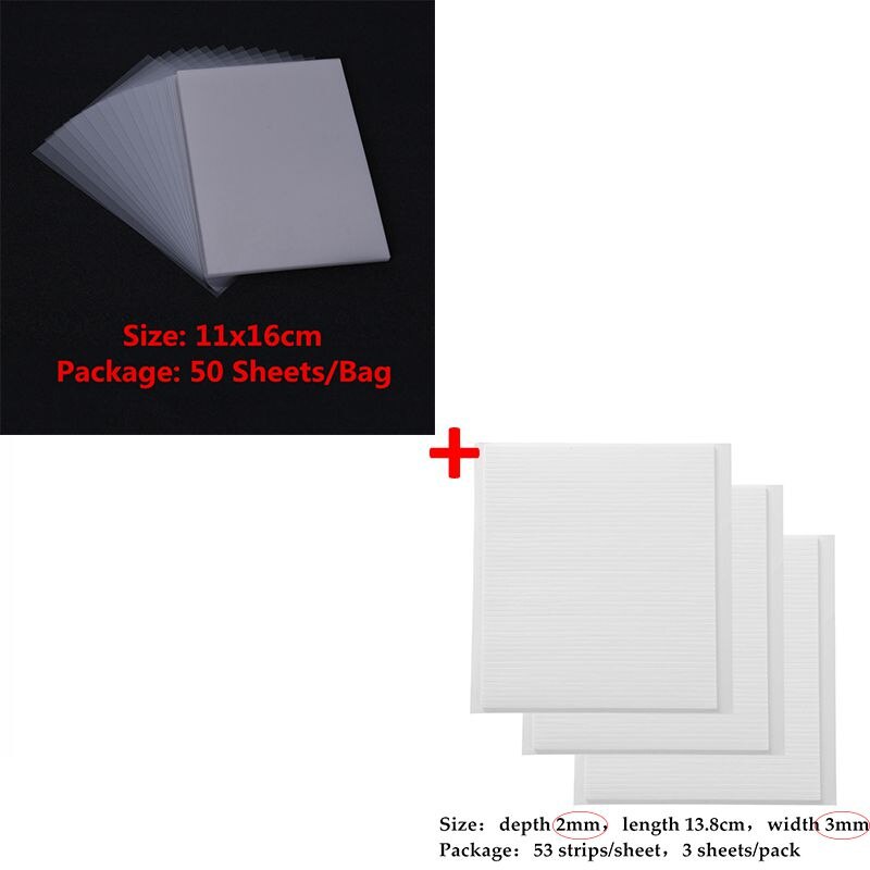 50pcs/lot Clear Plastic Window Sheets and Adhesive Double-sided Adhesive Foam Strips for DIY Shaker Cards Making 11*16cm: 2