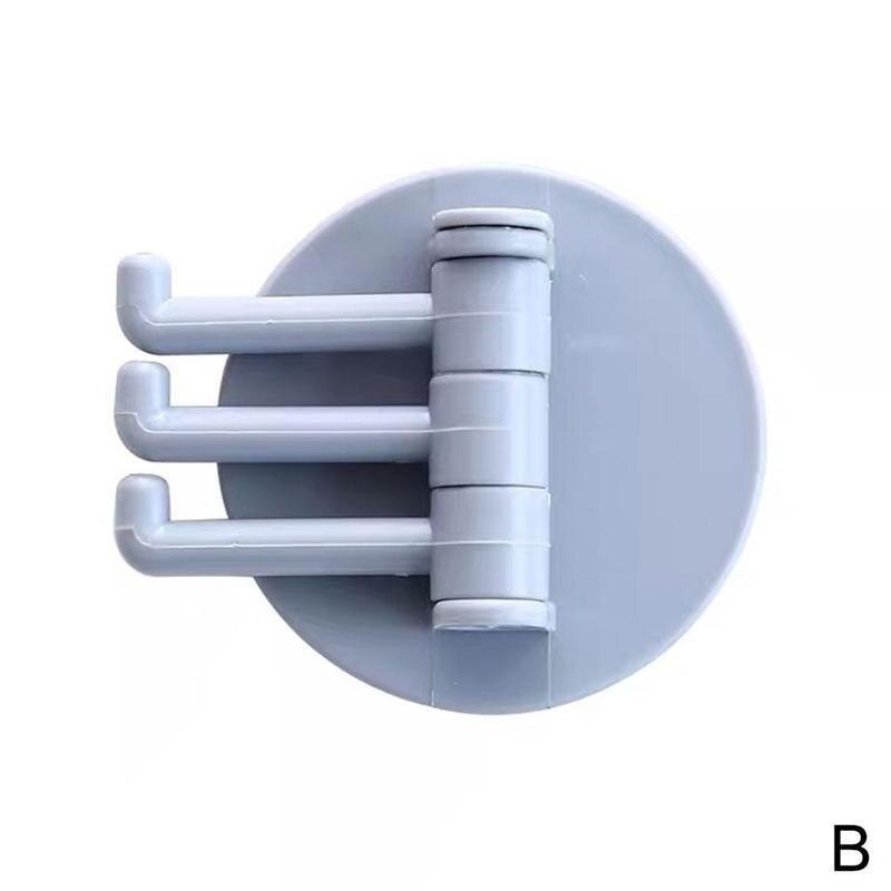 Crochet adhésif sans couture fort roulement bâton crochet rotatif cuisine mur cintre salle de bains cuisine fournitures crochets 3 en 1: B