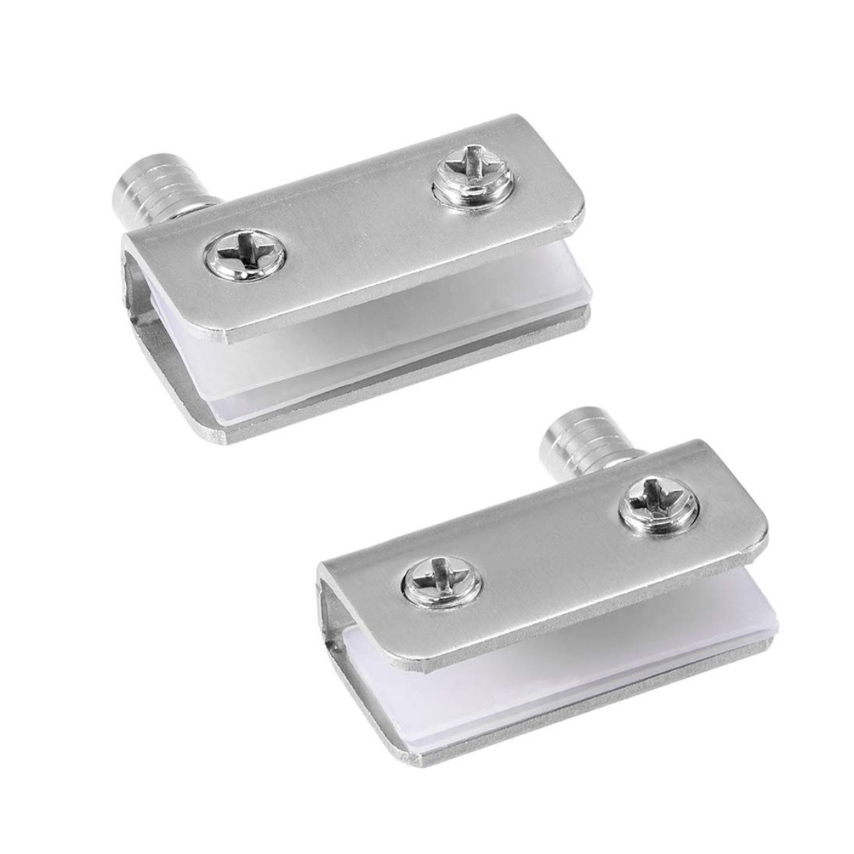 2Pcs Glass Pivot Hinge Rotation Axis Stainless Steel Wine Cabinet Door Rotating Hinges Clamp Clip Shaft Hidden Hinge