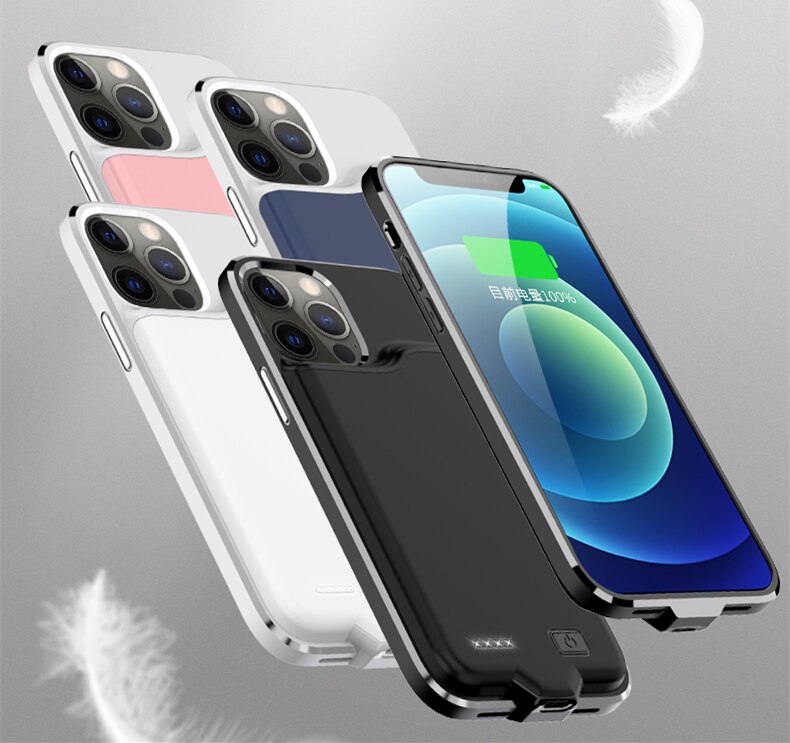 I12 Silm Silikon stoßfest Batterie Ladegerät Fall Für iPhone 12 Pro Max Power Bank Fällen Für iPhone 12 Mini Lade abdeckung Capa