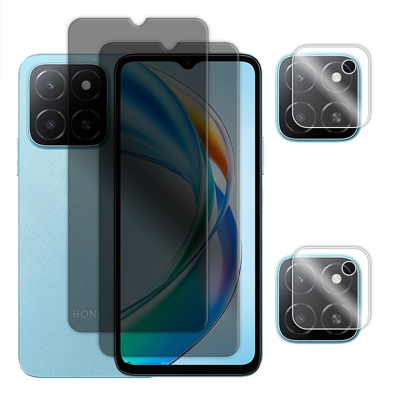 Para Honor X5b Plus vidrio para Honor X5b vidrio templado 6,56 pulgadas Protector de pantalla de privacidad antiespía para Honor X5b Plus película de lente: Verde militar /  Opción2